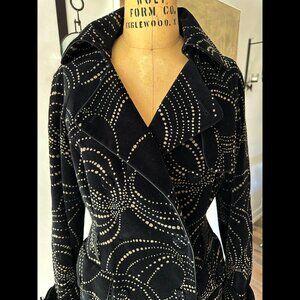 DAY BIRGER + MIKKELSEN cotton velvet TRENCH, knee length, women's 8 (Euro 38)